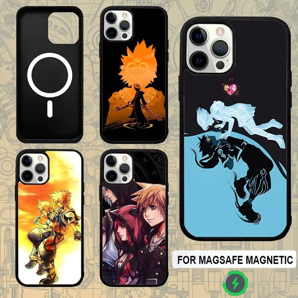 K-Kingdom Hearts Game For Magsafe Wireless Charger Case For iPhone 15,16,17,13,14,11,12,Pro,Max,Plus,E,Air,Mini Magnetic