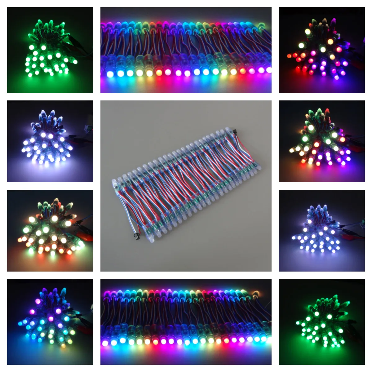 

2023 50pcs 12MM DC 12V WS2811 Led Module String Lighting Waterproof Outdoor Digital Full Color RGB IP68 IC Pixel LED Lights Lamp