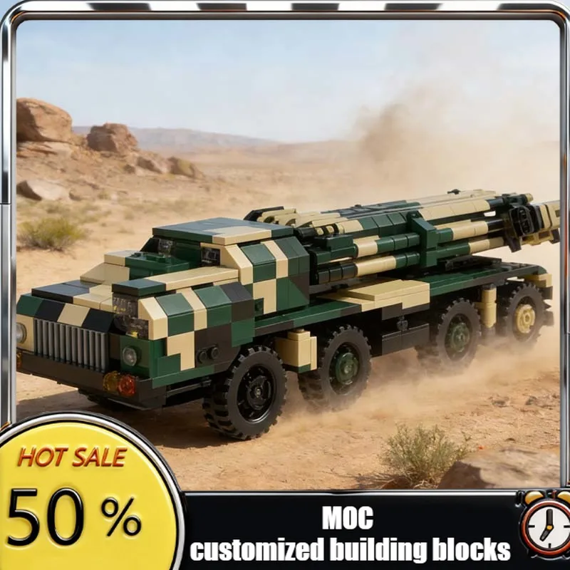 

1121 PCS Custom Tank Model BMMOC-30 Smerch Camouflage MOC Customize Modular Building Block Creative DIY Boys Toy Birthday Gift
