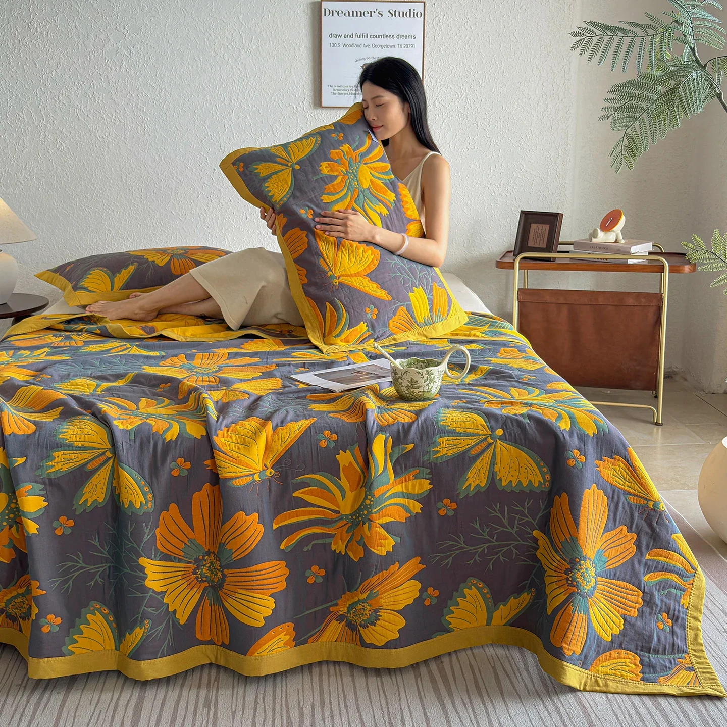 Fashion Jacquard Summer Quilt High Quality 100% Long Staple Cotton Blanket for Bed Queen King Cotton Filling Thickened Bedspread