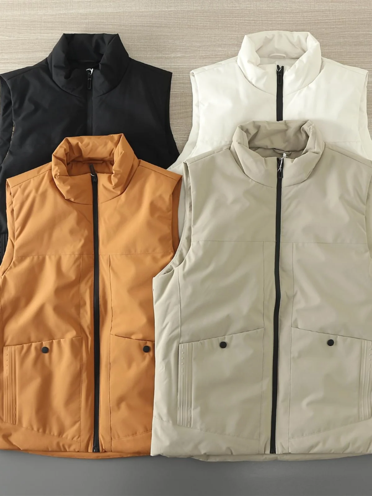

Heat Reflective High Puffin White Du down Casual ex Stand Collar Vest oulder Pad Winter Faion Urban Sle Zipper