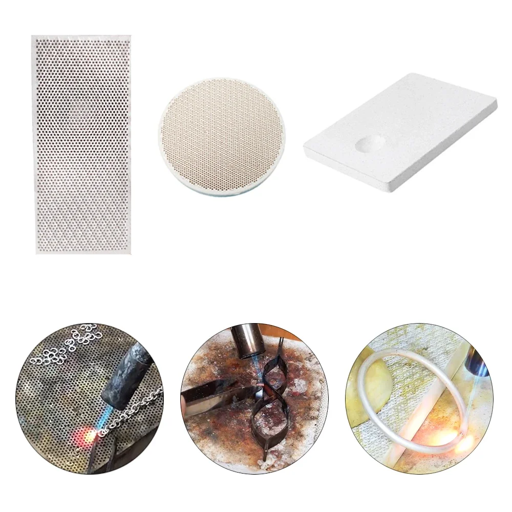 Creuset en alumine, brique réfractaire, nid d'abeille, plaque en céramique, pince à creuset, Kit de moulage de fusion soudé pour la fabrication de bijoux, 1 ensemble