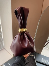 New Vintage Fashion Handheld Bag For Women Korean Pleated Cloud Bag Female Luxury Zongzi Bag Birthday Party Banquet Handbag