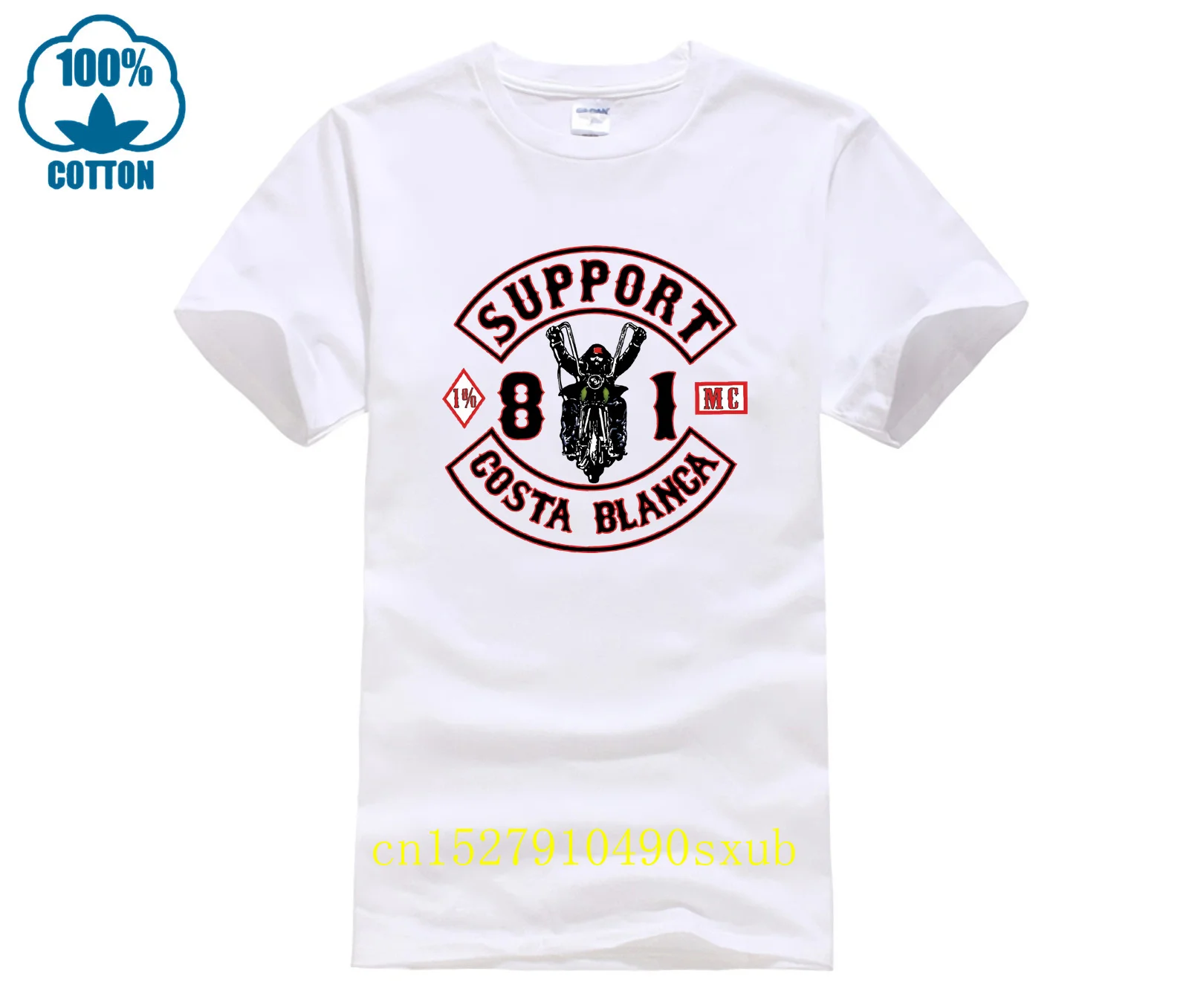 تي شيرت 81 Support World Hells Angels للجنسين مصنوع من القطن بنسبة 100%