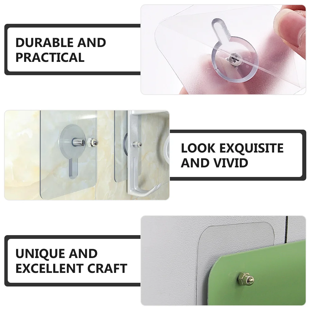 

20Pcs Wall Hangers Self-Adhesive Screw Stickers Punch-Free Hanging Hooks Traceless Transparent Patch Seamless Wall