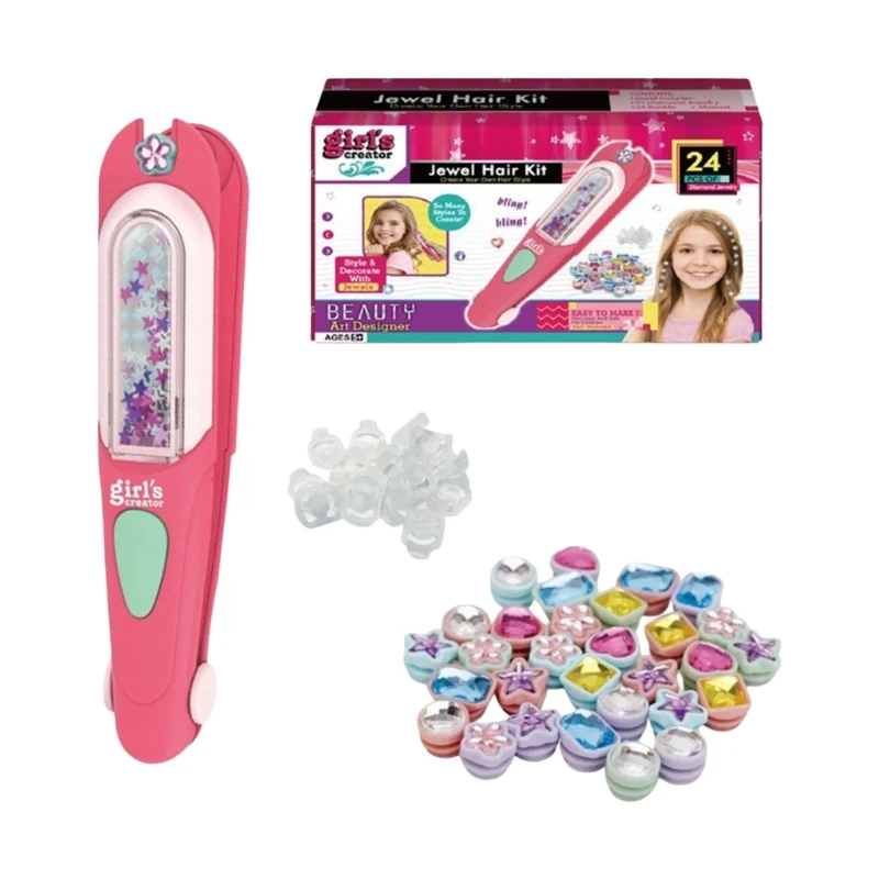 Set gioielli creativi con gemme per capelli per bambini, gemme scintillanti, giocattolo artigianale per genitori e figli,