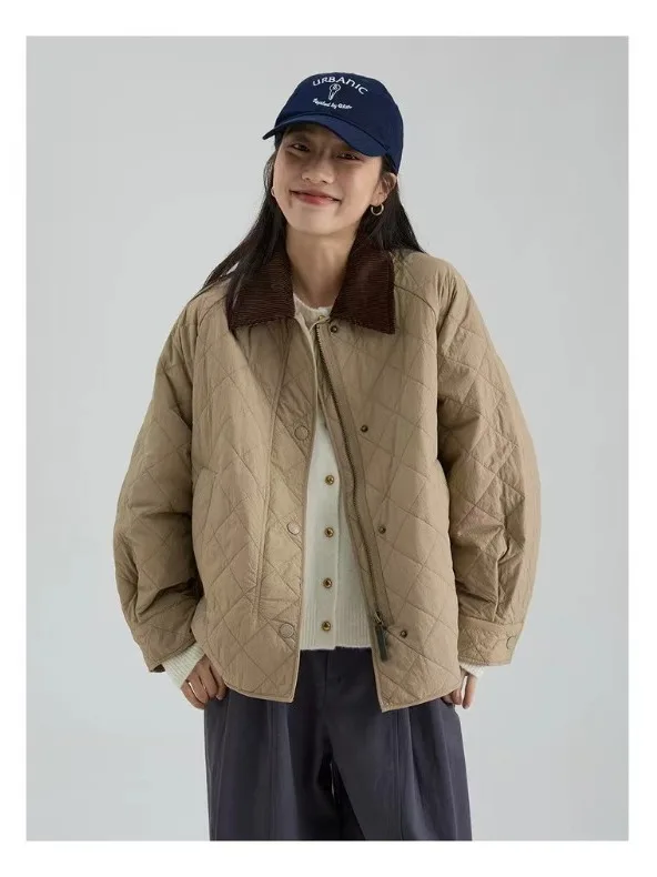 

Lightweight Cotton Jaet Women's Collar Patchwork Design Casual Warm Filled Coat Trendy Autumn Winter New Arrival