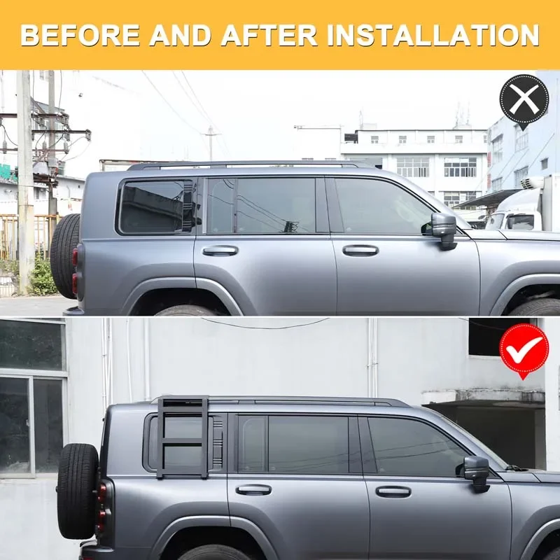 

carbon steel Car Side Window Extension Climbing Ladder Protective Frame Bracket for Haval H9 2024 2025 Accessories