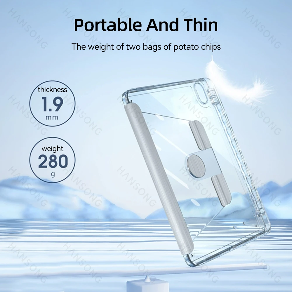 For iPad Case For iPad 10.2 7/8/9th Case iPad 10th Pro 12.9 4/5/6th Pro 11 2nd 3rd 4th Air 4/5 10.5 9.7 mini 6 Transparent Cover