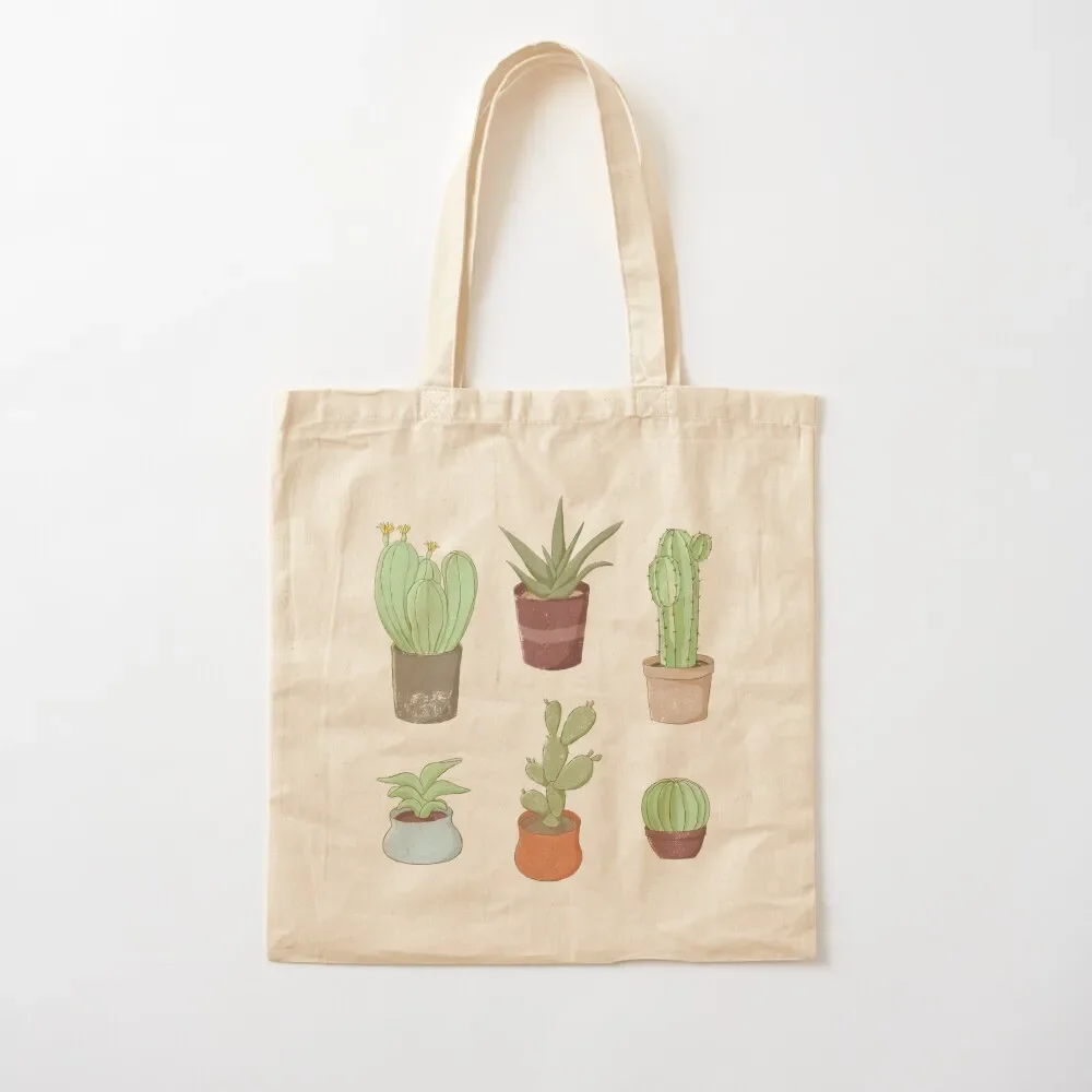 Cute Potted Cacti and Succulents Tote Bag tote bag men great bag shopper bags for women