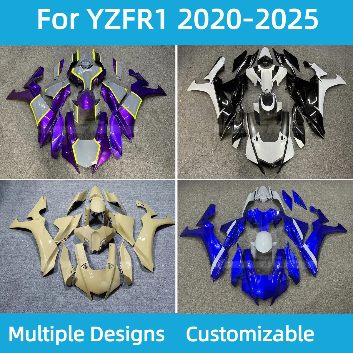

Для YAMAHA YZFR1 2020-2025 обтекатели Aftermaket кузов мотоцикла комплект обтекателя инъекционный Prime Cowling YZF R1 20-25