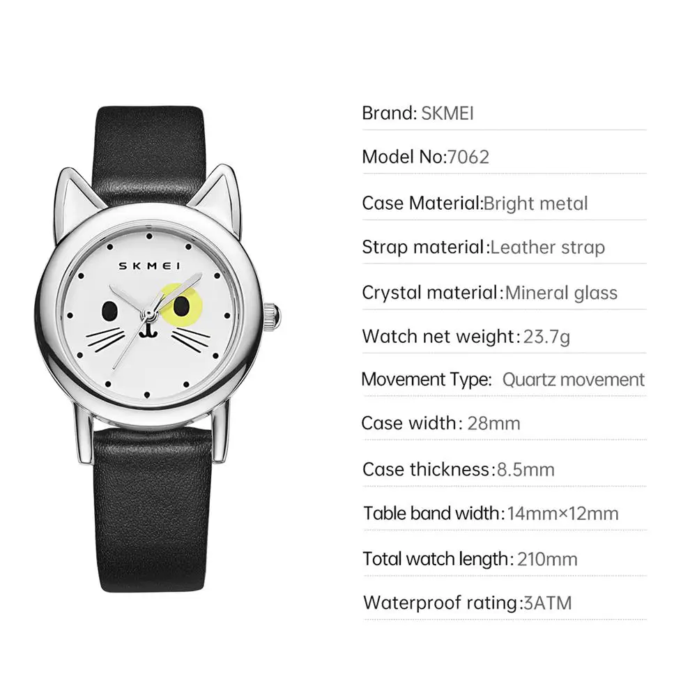 SKMEI Women Watch Quartz Wristwatches Fashion Casual Waterproof Quartz Watches Small Dial Ladies Clock Watch reloj mujer 7062