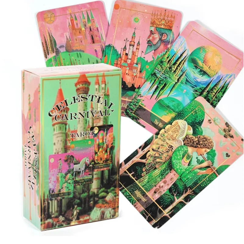 

Небесные карнавальные карты Таро, 78 колод, Oracle, английское издание для гадания, Borad, играющие в игры