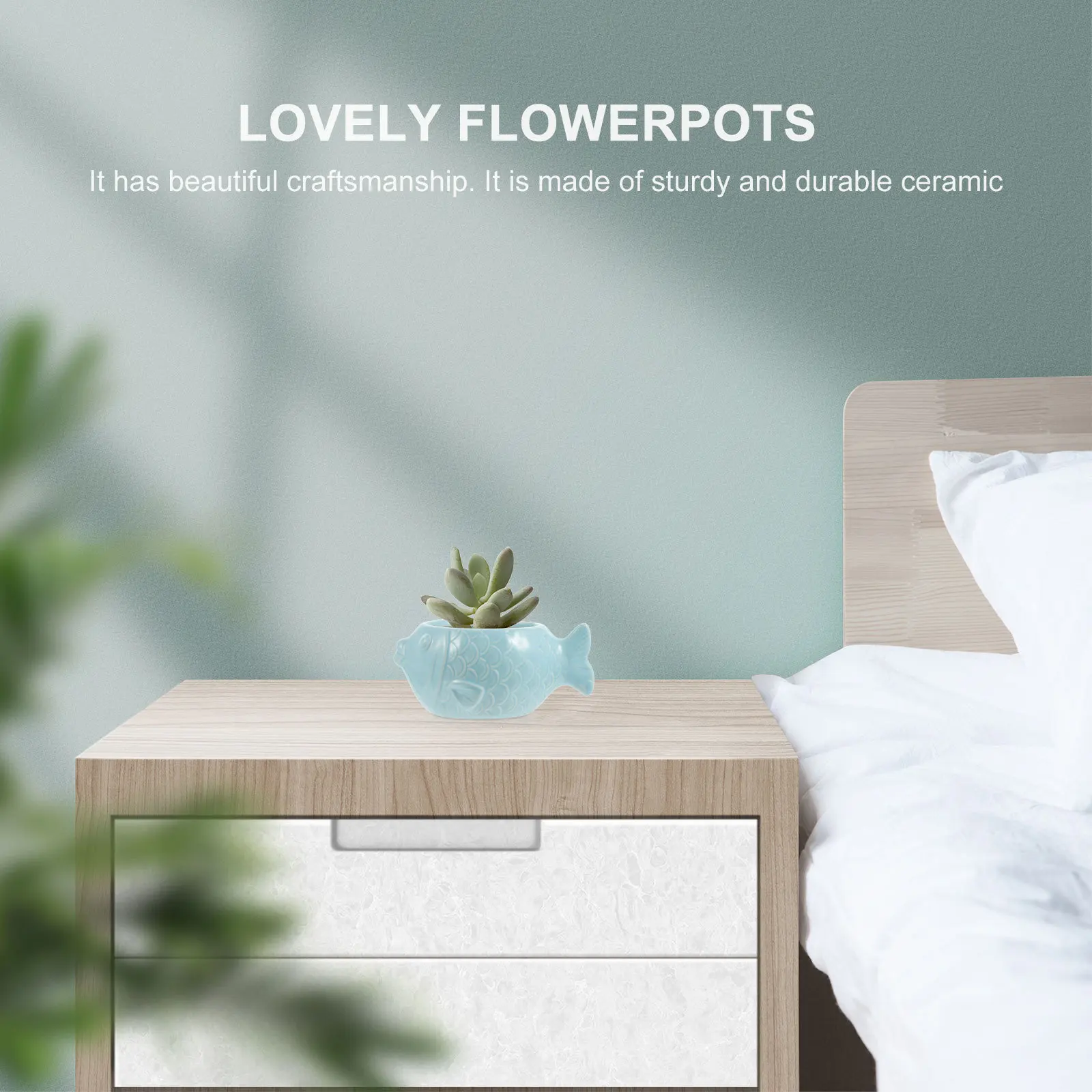 

2 Pcs Fish Shape Flower Pots Lovely Flowerpots Small Succulent Holders Adorable Fish-like