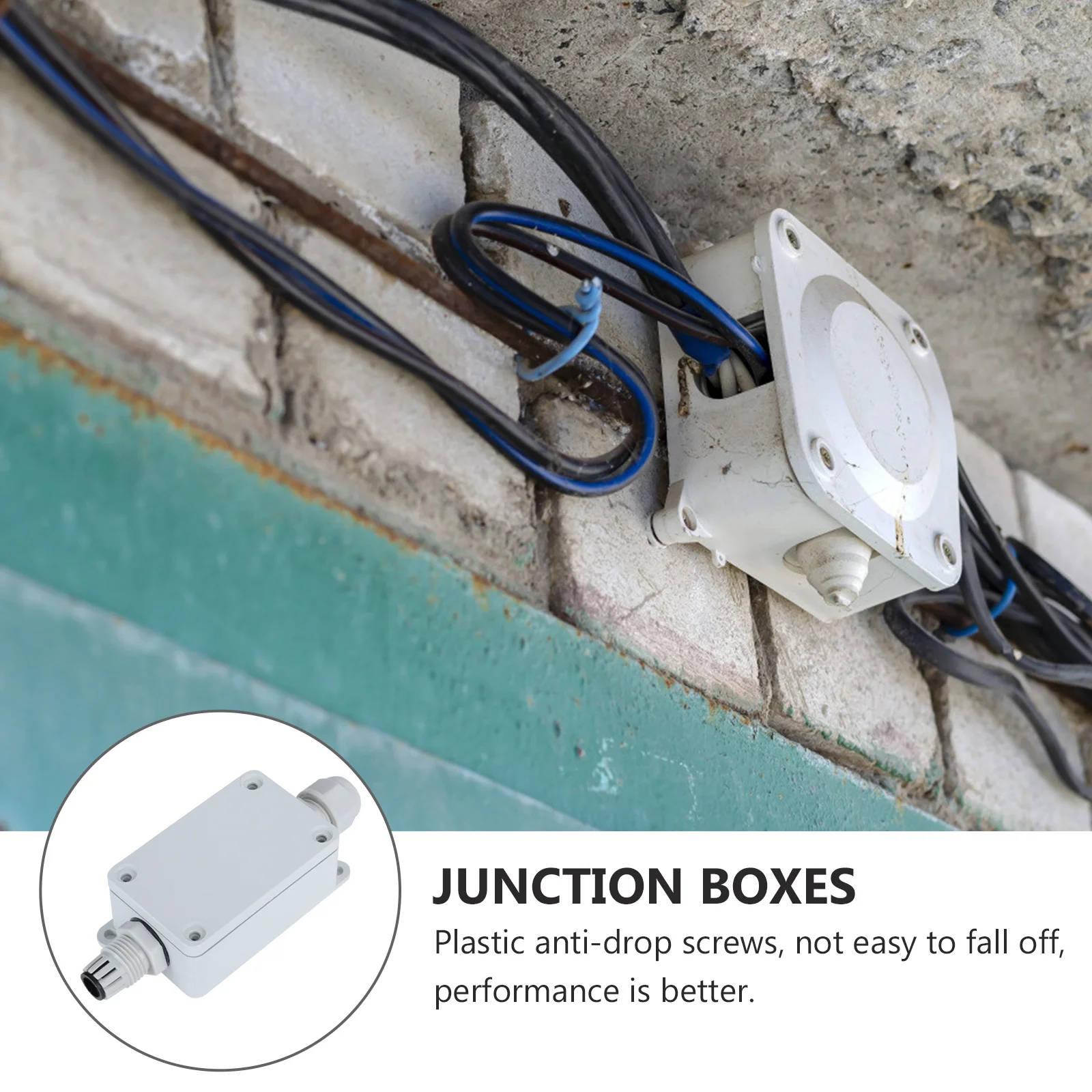 

Weatherproof Connection Box for Outdoor Use Waterproof Junction Box Electrical Cables Protective Device Garage House Workshop