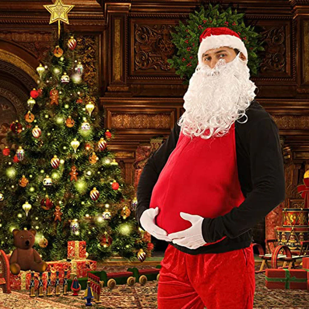 Natal papai noel barriga falsa cosplay traje adereços leve confortável festivo acessórios de festa de natal material de poliéster