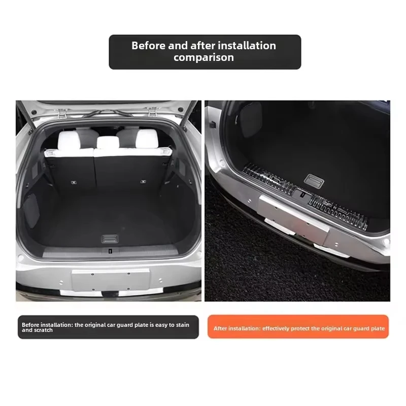 Picture 3: Car Rear Trunk Sill Protector Stainless Steel Anti-Scratch Rear Bumper Interior Scuff Plate Guards Accessories For Xpeng G6 2024