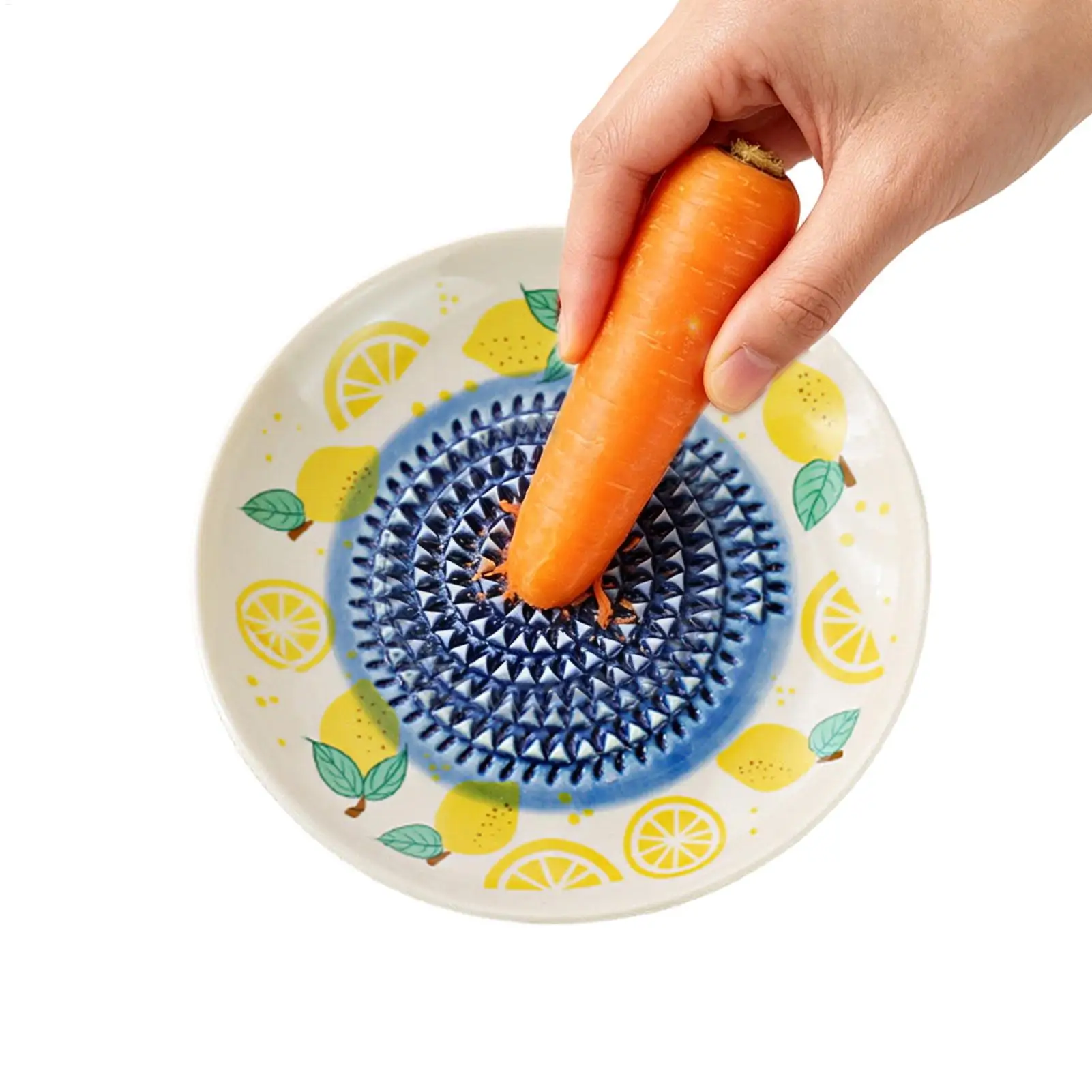 Ceramic Grater Bowl Garlic Grater Plate Handmade Ginger Grater Cheese and Vegetable Mincing Bowl Ceramic Plate