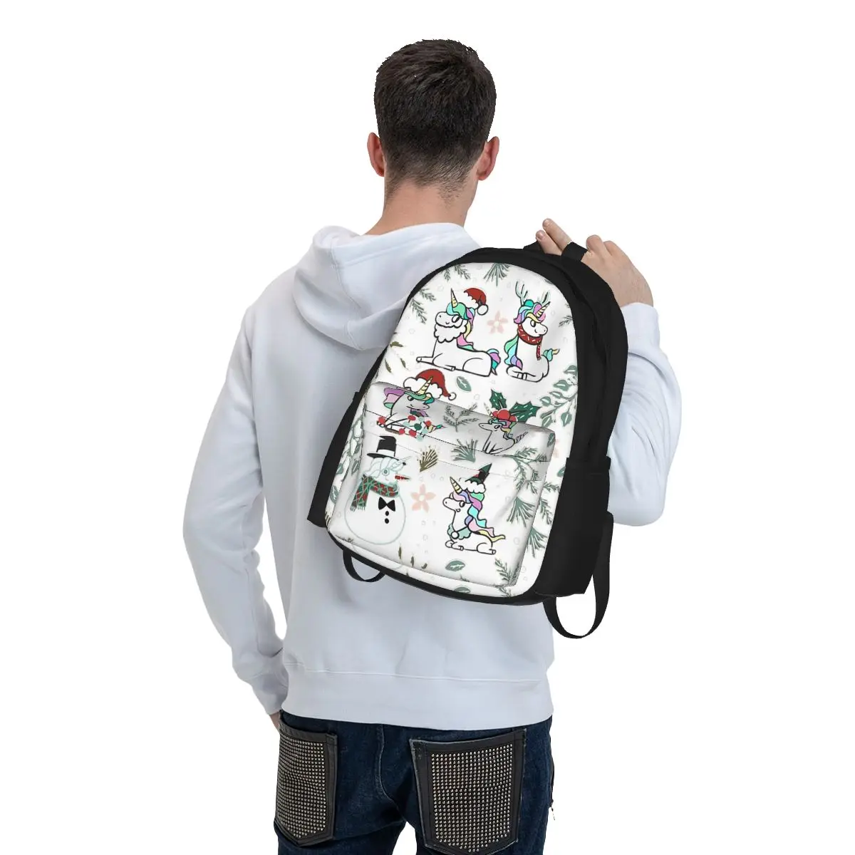 Mochilas de unicornio de Navidad para niños y niñas, mochilas escolares de dibujos animados para estudiantes, mochila para computadora portátil, bolsa de hombro