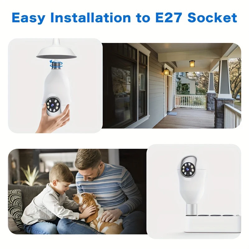 E27 Bulb 2K HD IP Camera 5G Duel Band Camera Two Way Voice Auto Tracking Color Night Vision Yiiot Smart Home Zoom Surveilance