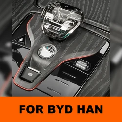 Abs Carbon Fiber Center Console Shift Gear Panel Frame Cover Trim For Byd Han 2021 2022 2023 Gen Automatic Transmission