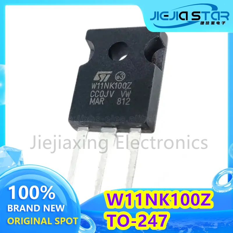 Tubo do efeito de campo, MOSFET do N-canal, eletrônica, 100% brandnew, frete grátis, STW11NK100Z, W11NK100Z, 100% TO-247, 11A, 1000V, 6 PCes