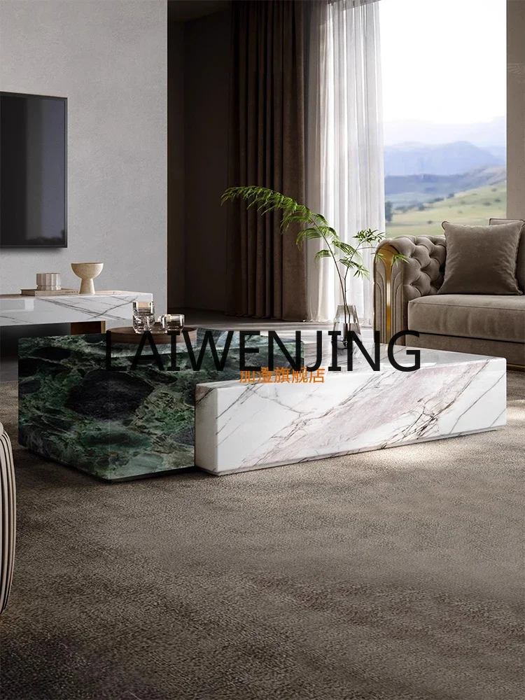 Marble coffee table modern minimalist villa living room creative premium coffee table natural stone