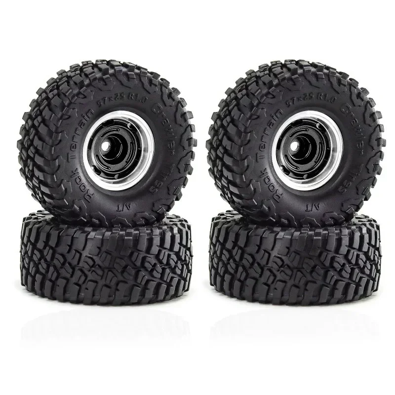 4 szt. 57mm 1.0" Metalowe Opony Beadlock do Samochodów RC Crawler 1/18 1/24 TRXS 4M SCX24 AX24 FCX24 Części Zamienne Akcesoria