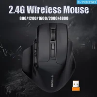 Ratón inalámbrico E-YOOSO X-31 2,4G, 5 niveles, ajustable, 4800 DPI, suspensión automática y ratón de advertencia de batería baja para juegos de oficina en casa