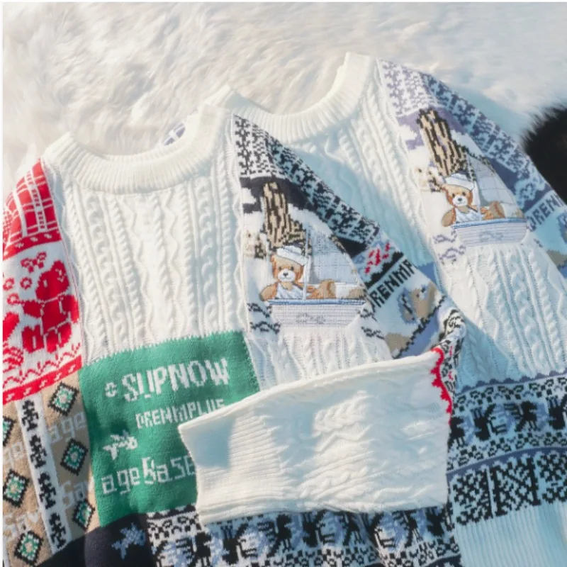 New Autumn and Winter Sweater for Women Thickened Loose and Fashionable Round Neck Long Sleeves Versatile Knitted Sweater