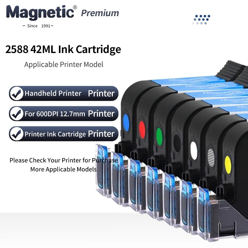 

Ink Cartridge Quick Drying 12.7mm 2588 Ink Cartridge 42ML Print Height Universal for Handheld Inkjet Printer