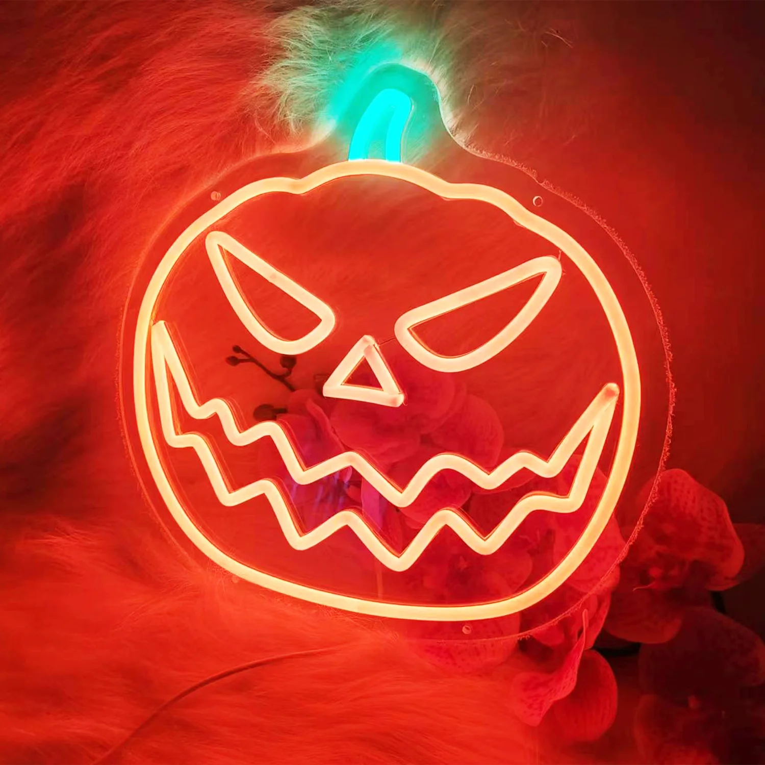 Orange Jack Customized LED Neon Sign Pumpkin Halloween Decorative Design to Create a Halloween Atmosphere Holiday Decoration