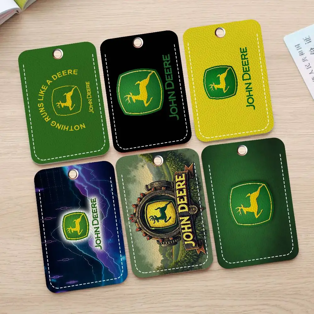 

Кожаный чехол для карт доступа J-John Deere 1 шт., держатель для карт, брелок для ключей, брелок-кольцо, брелок для карт доступа к дверям, чехол для карт
