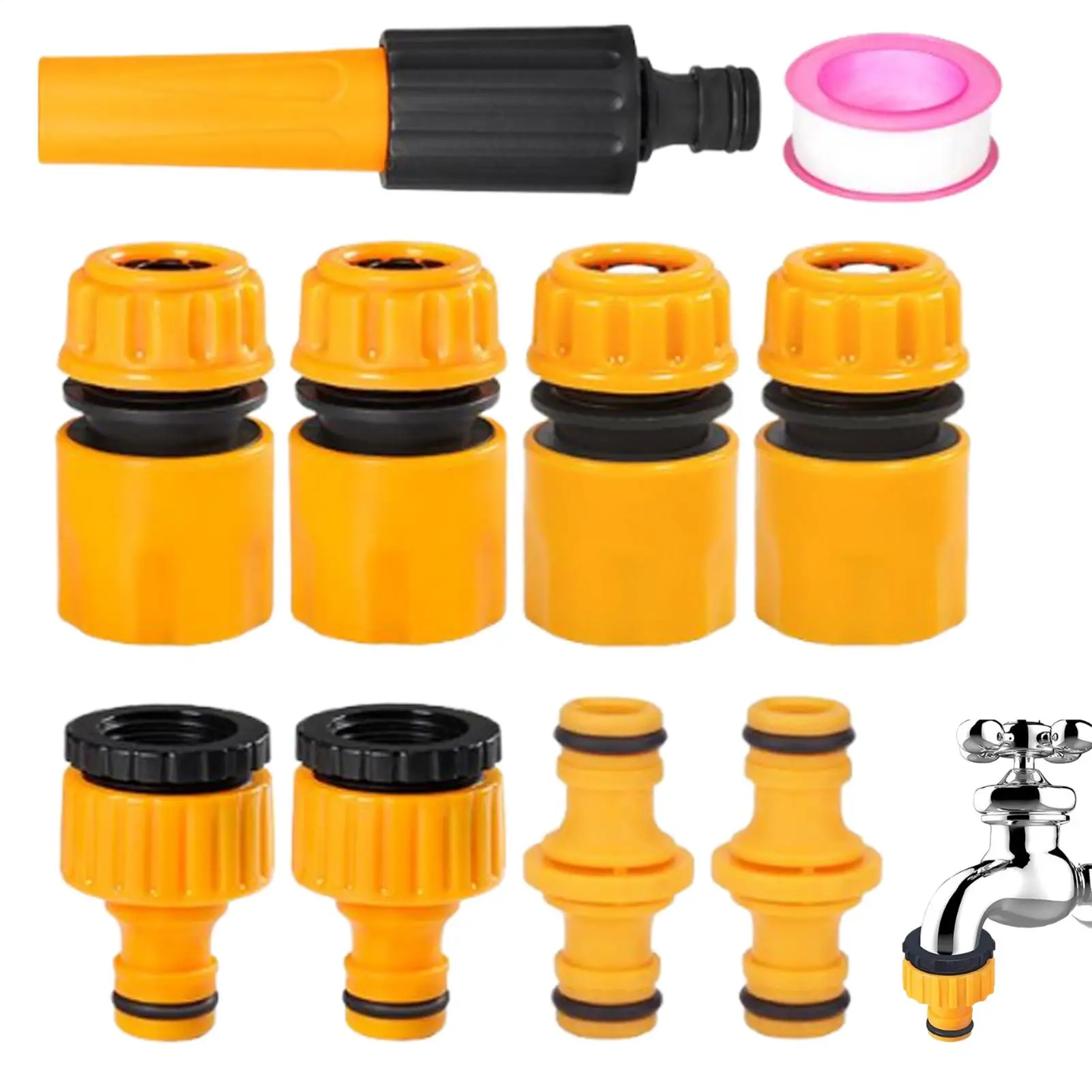 

Hose Quick Connector 1/4 Inch Garden Hose Quick Connect Fittings Coupler Adapter Weather Resistant Connector for Pool Car