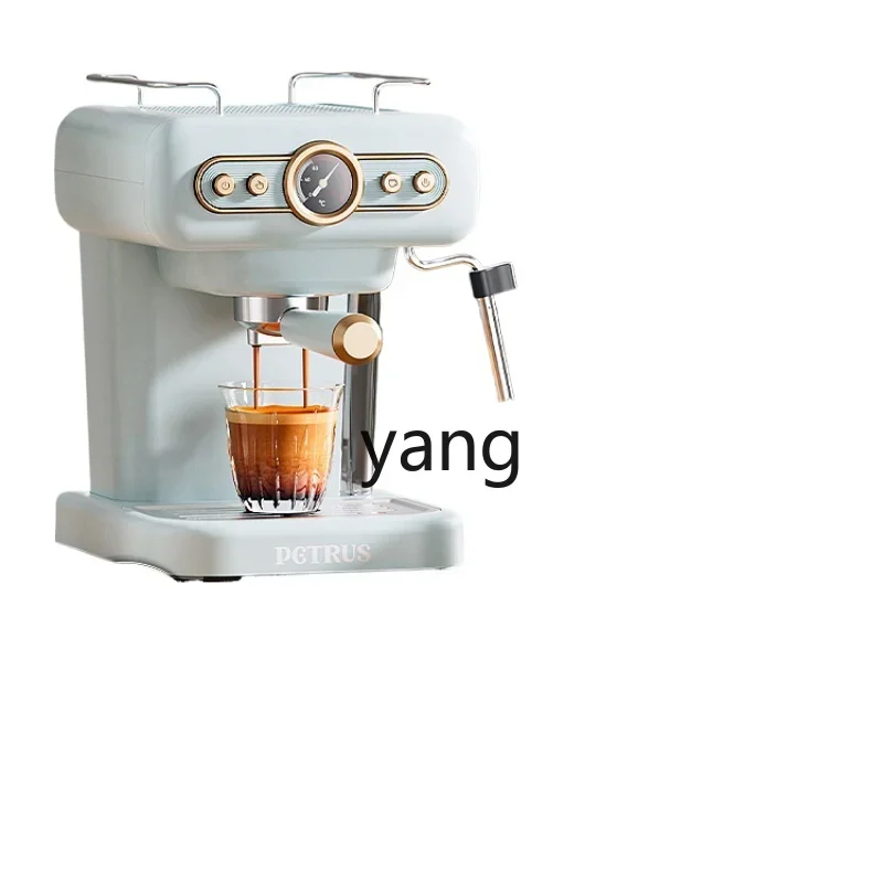 

LH retro coffee machine household small semi-automatic concentrated integrated milk foam machine