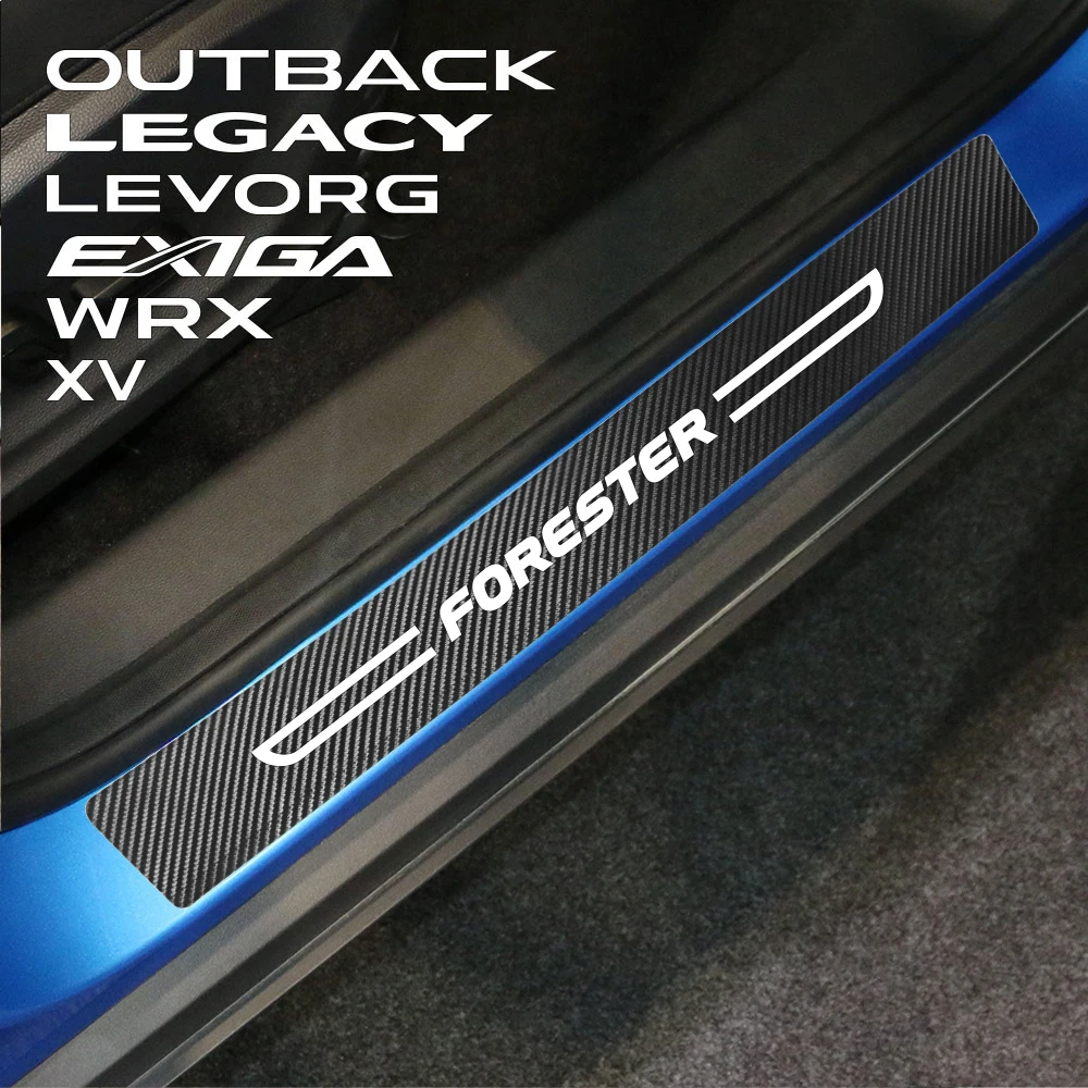 For Subaru Forester XV Outback WRX BRZ Ascent Tribeca Exiga Car Anti-scratch Accessories Auto Door Sill Protective Stickers