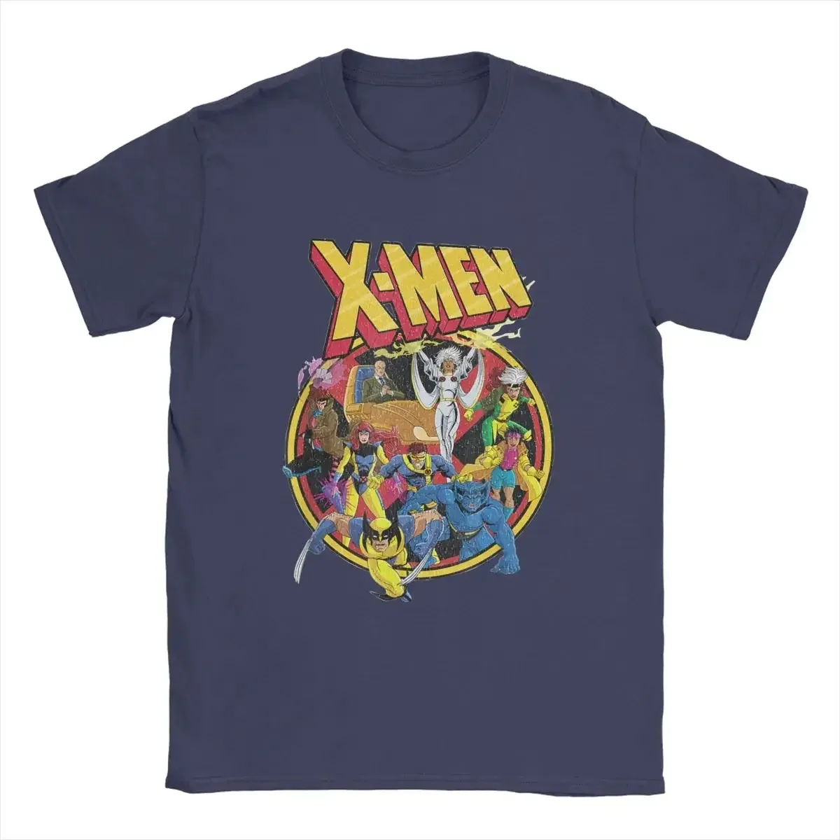 Marvel X-Men Animated Series Retro 90s Men TShirt Cotton Clothing Short Sleeve Round Neck Tee Shirt Printing T-Shirts Streetwear