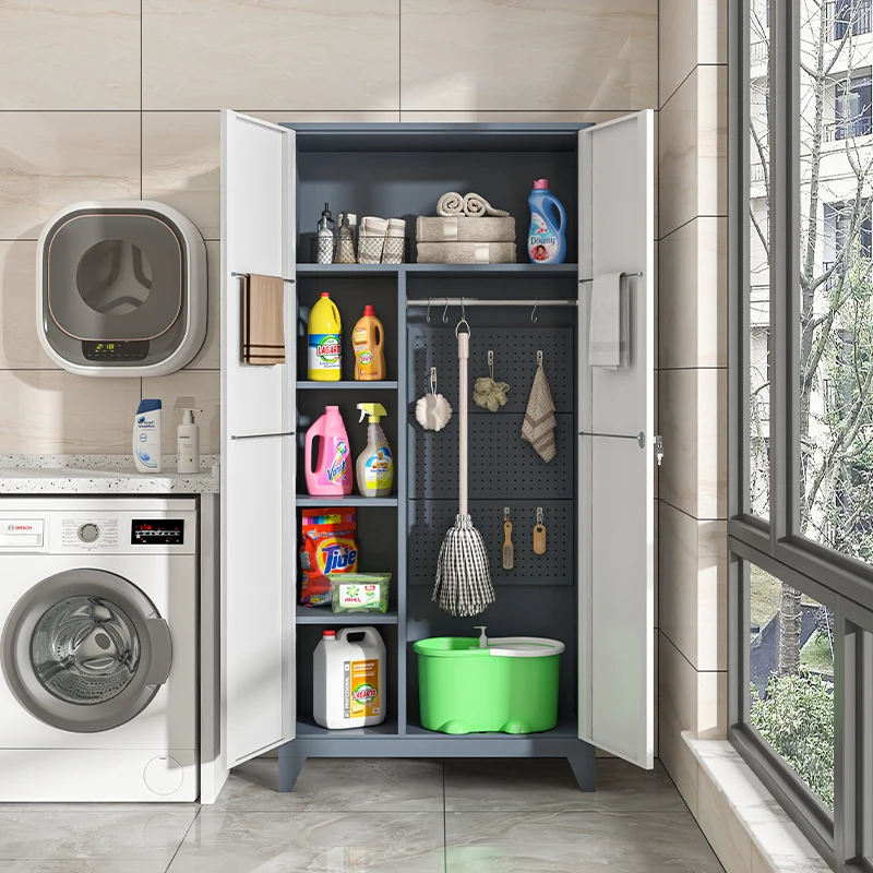 خزانة التنظيف المنزلية، خزانة الشرفة، لوحة ثقب، خزانة تخزين ممسحة، شمس خارجية