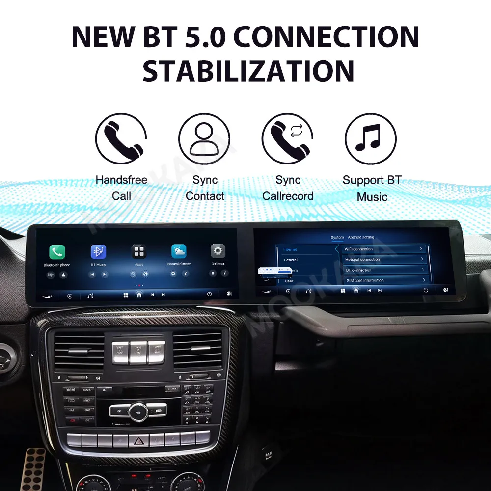 Android 14 Dual 12.8 Inch Screen For Mercedes‑Benz G Class W463 2013‑2018 Car Radio Multimedia Player GPS Navigation CarPlay DSP