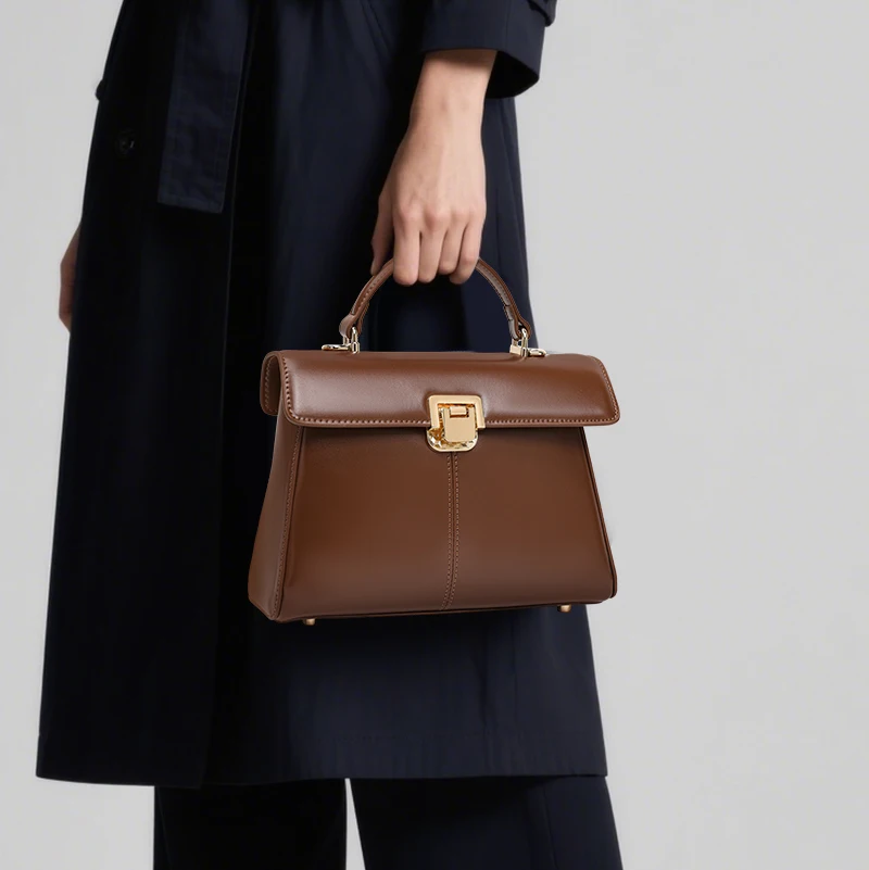 

Женская сумка через плечо из натуральной яловой кожи, сумка-мессенджер с откидной крышкой большой вместимости, сумка через плечо