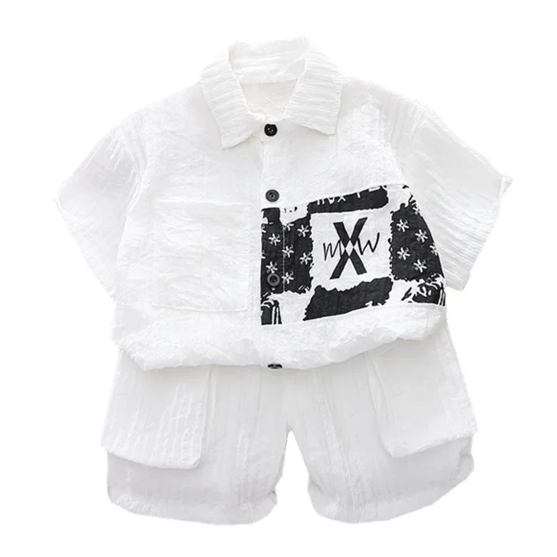 

New Summer Baby Clothes Suit Kids Boys Outfits Children Casual Letter Shirt Shorts 2Pcs/Sets Toddler Costume Infant Tracksuits