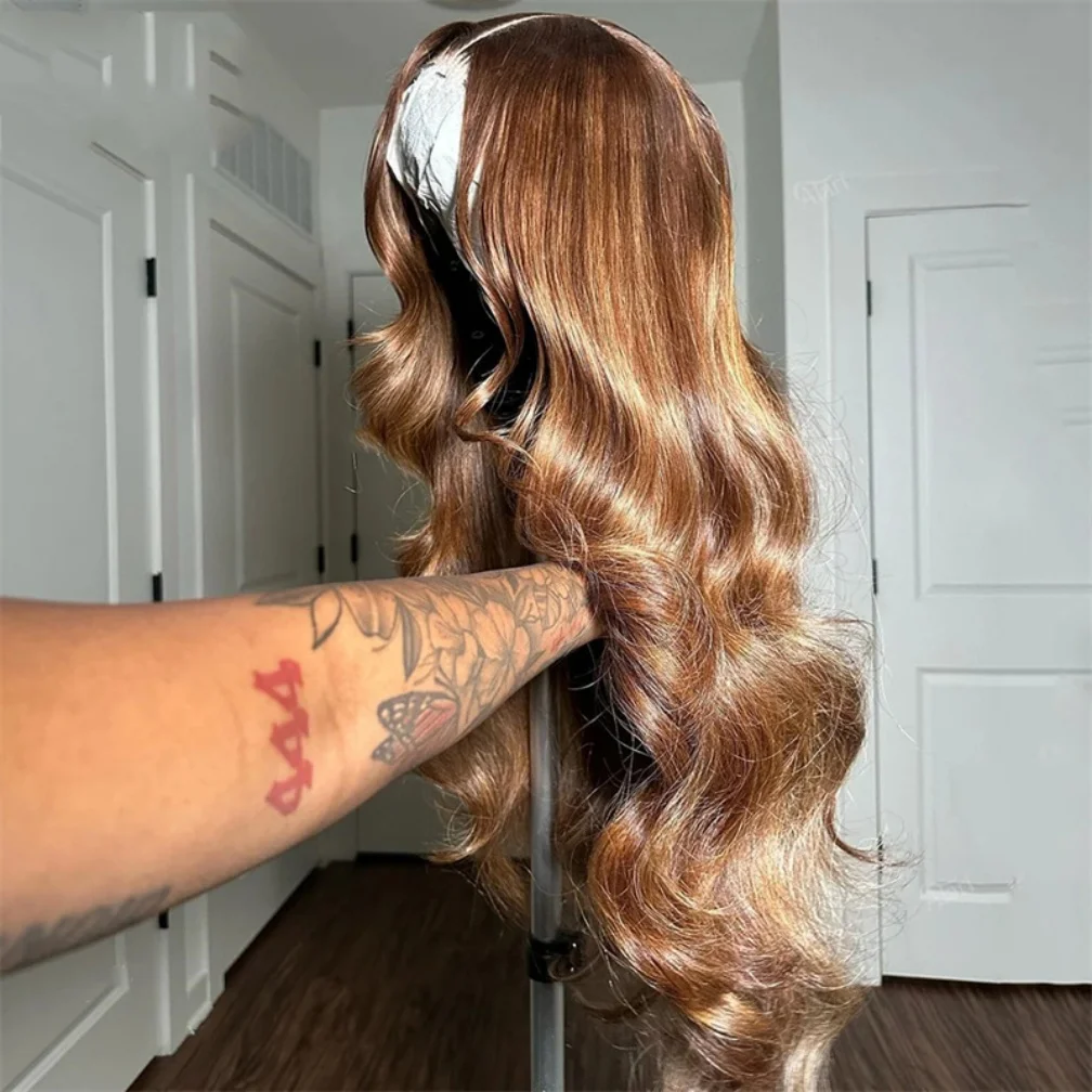 

Блонд-парик с эффектом хайлайт, предварительно сформированный, без клея, длинный, 20 дюймов, прямой, с шелковой основой 5x5, еврейский парик из натуральных человеческих волос, с детским волоском, HD-кружево, европейские волосы