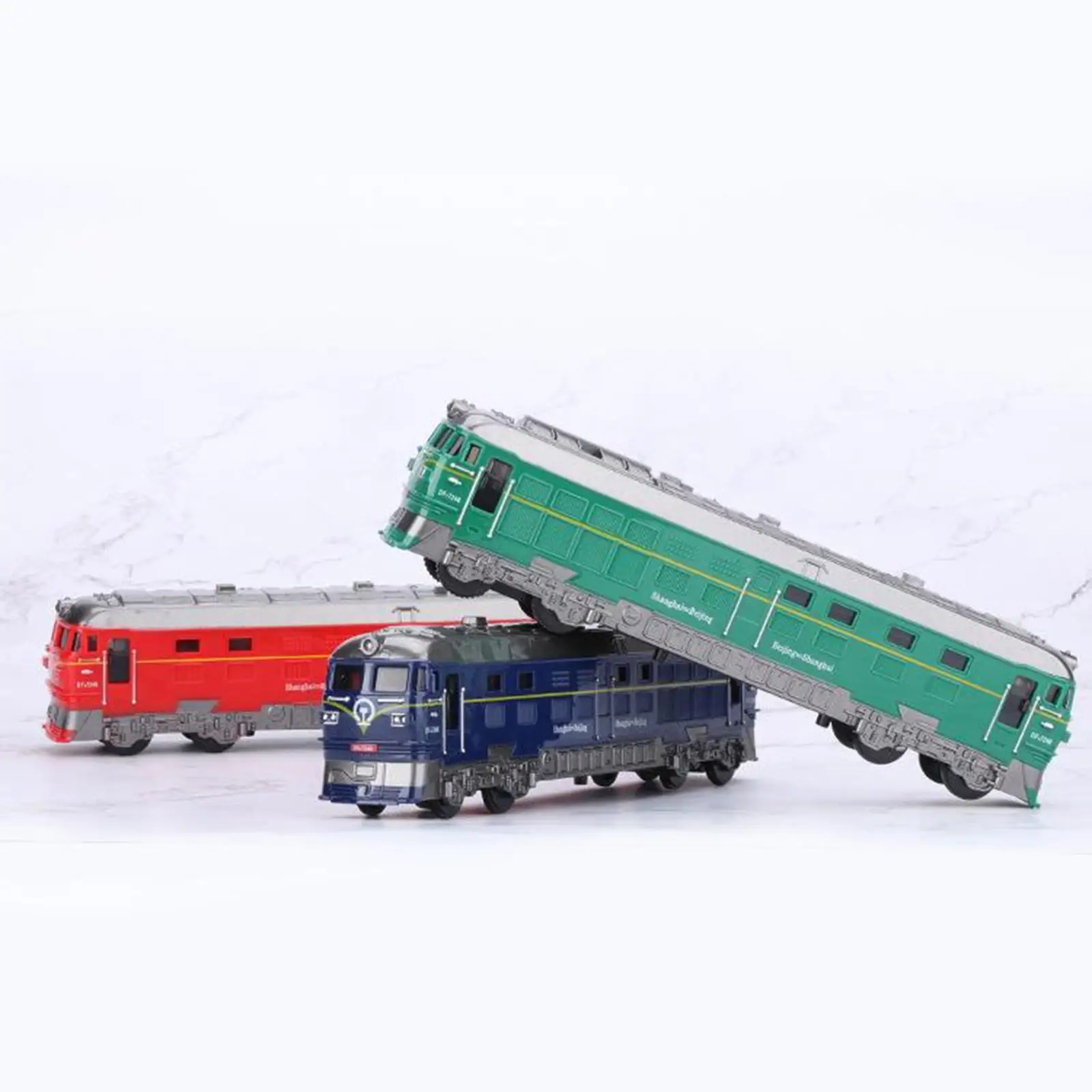 HO Train Model Accessories Steam Engine Train Scenery Pull Back Locomotive with Lights for Model Railroad