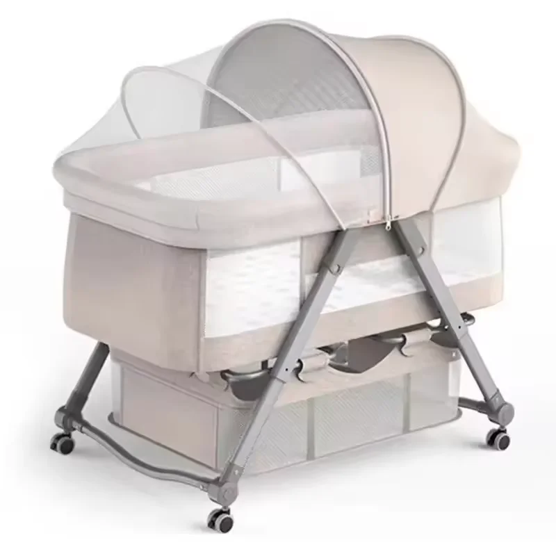 folding cheap movable Multi Function  Folding  Portable Baby Cot playpen babies Bed  Baby Crib