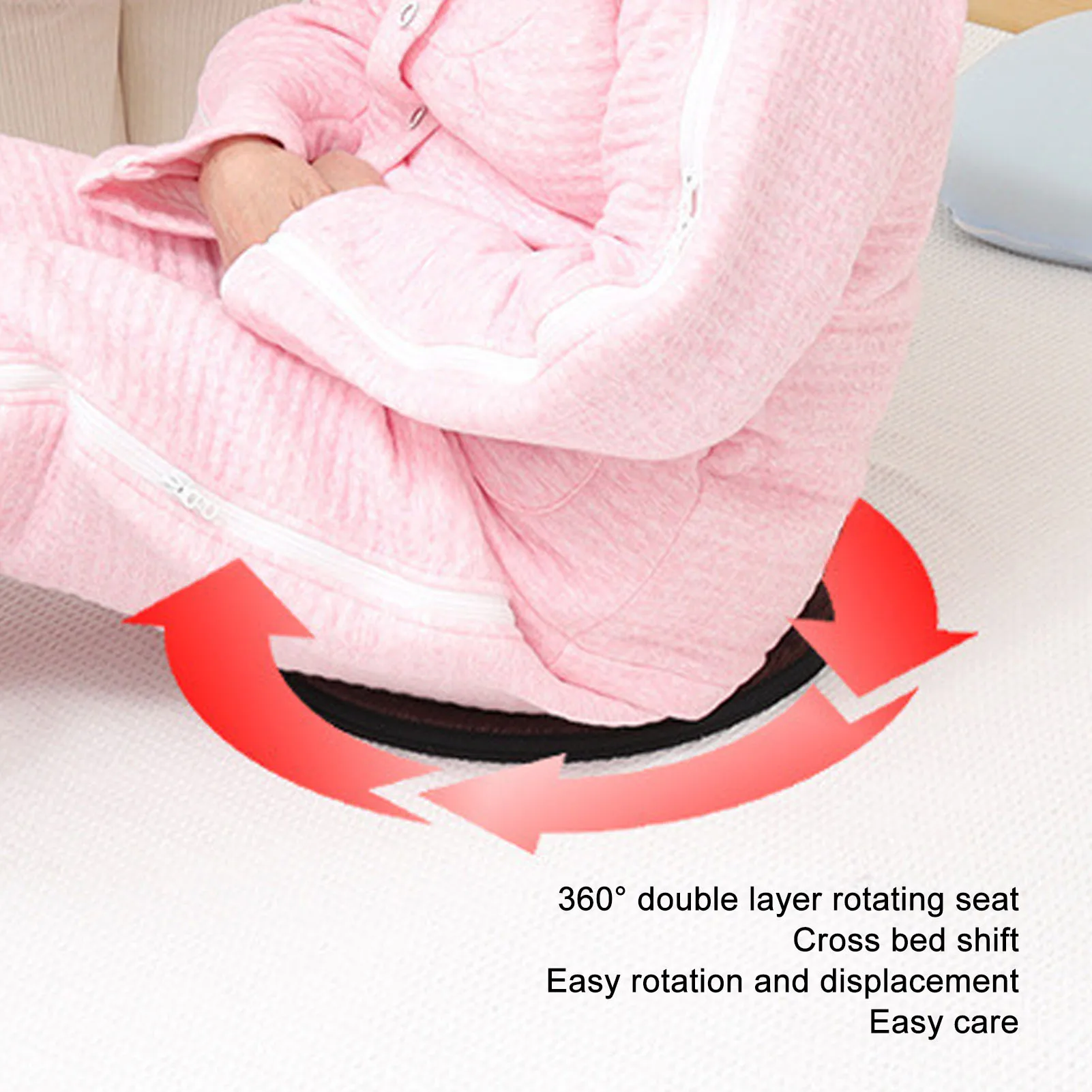 Black Swivel Seat Cushion Double Layer Washable 360 Degree Rotating Seat Cushion Elderly Patients Disabled Pads Health Care