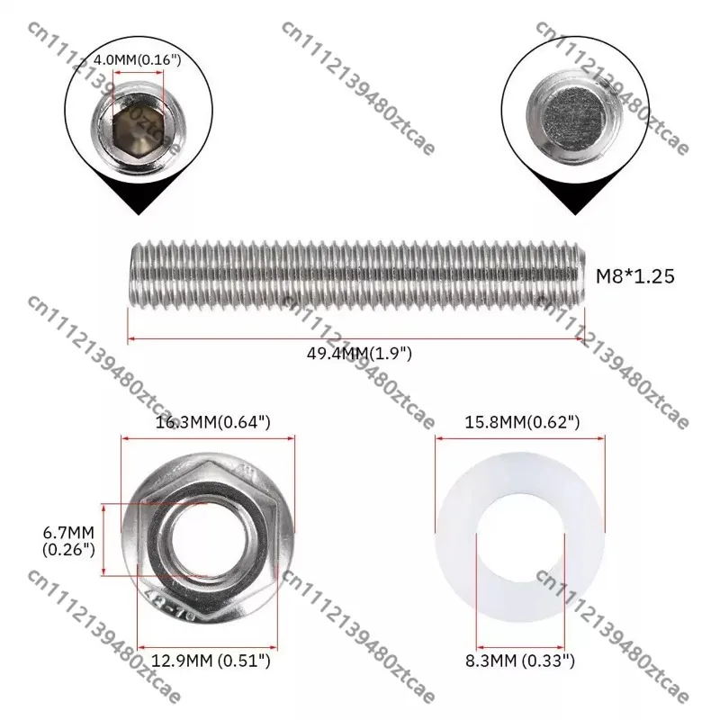 Racing Reinforced Stud Bolt Assembly Kit, Modified Heavy Duty Fixing Screw Set, Machinery Fastener Accessories