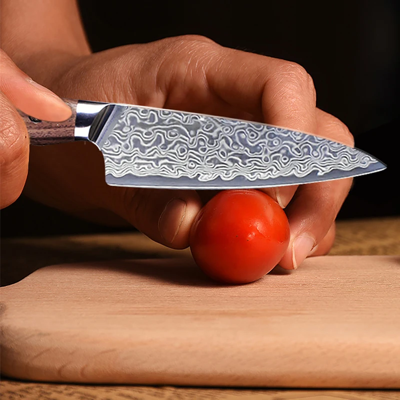 

3.5 Inch Paring Knife 67-layers Damascus VG-10 Steel Blade Barbecue Peeling Fruit Kitchen Knives Rosewood Handle Cooking Tools
