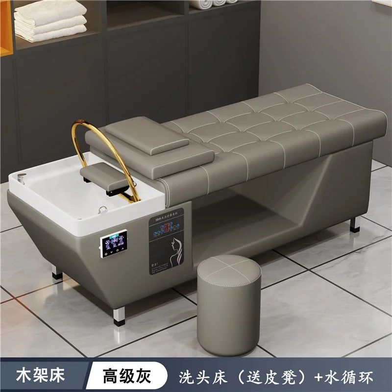 Hair Spa Washing Bed Porcelain Hairdressing Salon Washbasin Japanese Seats Luxury Water Hoop Chair Shampoo Backwash Units Shower