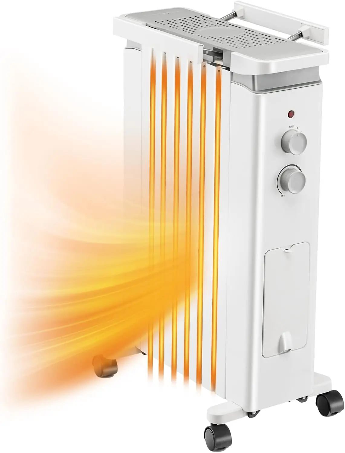 

1500W Electric Space Heater, Oil Filled Radiator Heater with 3 Heat Settings & Adjustable Thermostat, Overheat & Tip-Over Protec