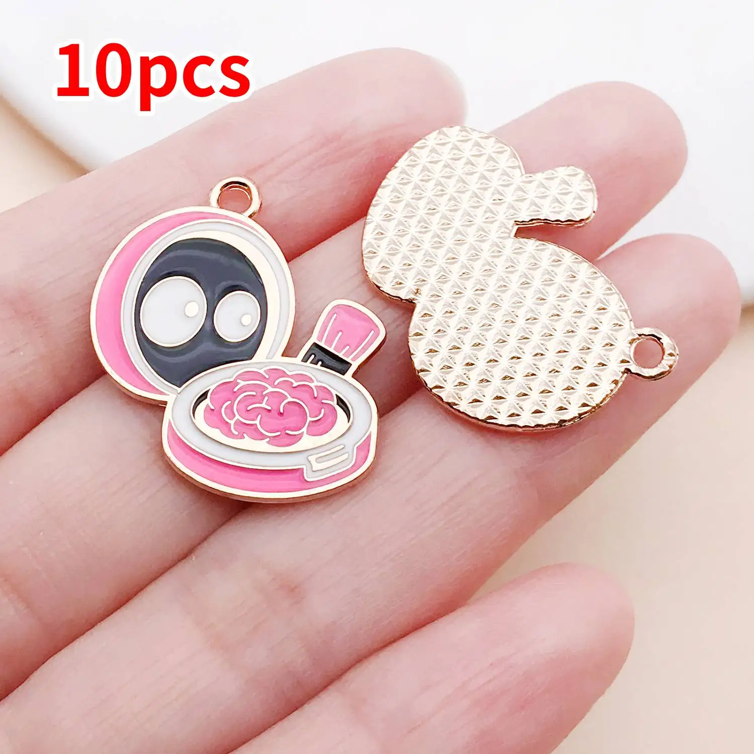 10pcs Creative Cute Ghost Enamel Charms for DIY Jewelry